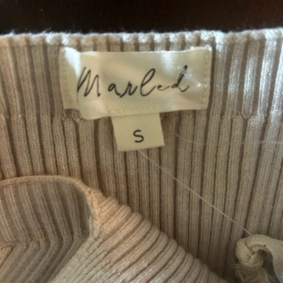 NWT Marled Knit Nude Oatmeal 2 Piece Set Ribbed Tank Top & Bodycon Tube Skirt - Picture 7 of 11